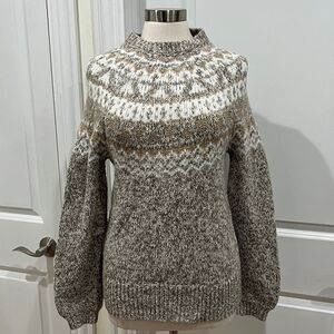New! LOFT Fair Isle Sweater w/Metallic threading Size Medium  NWT
